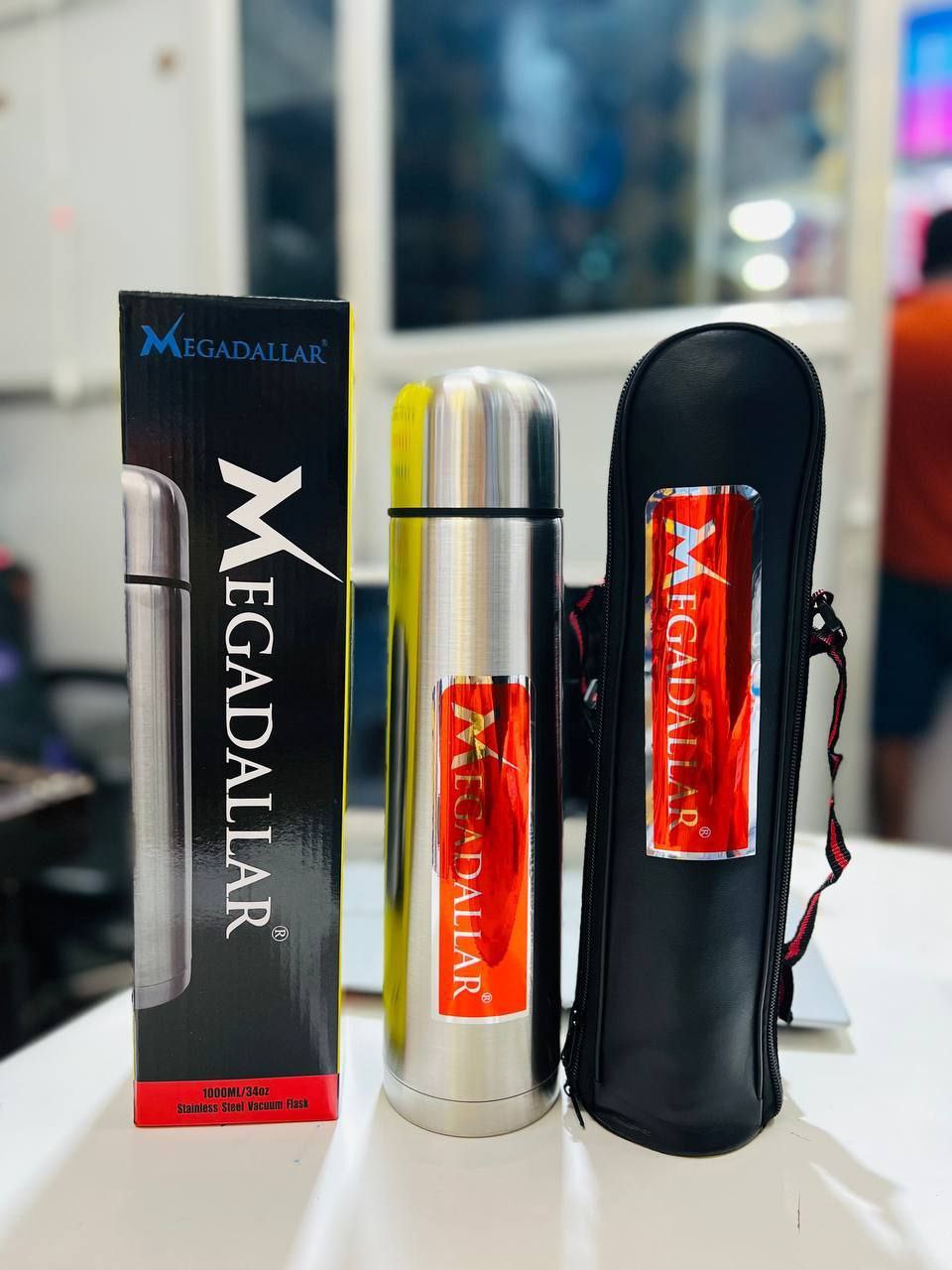 Mega Dollar 1000 ML Steel Flask Bottle