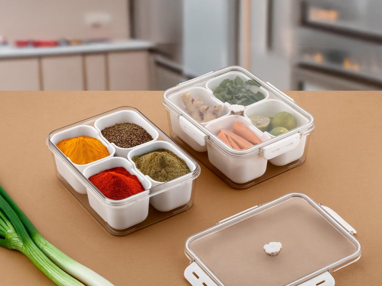 4 Section Fridge Container