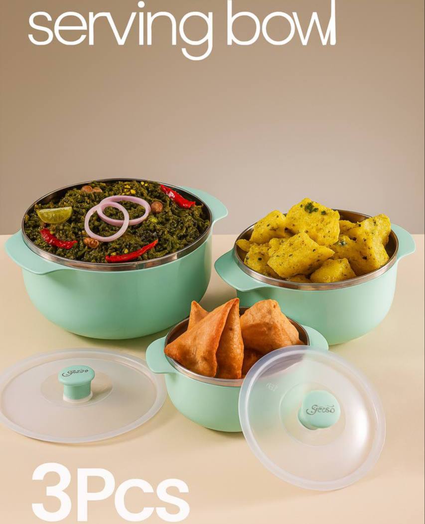 3 Pcs Set Stainless Steel Serving Bowl