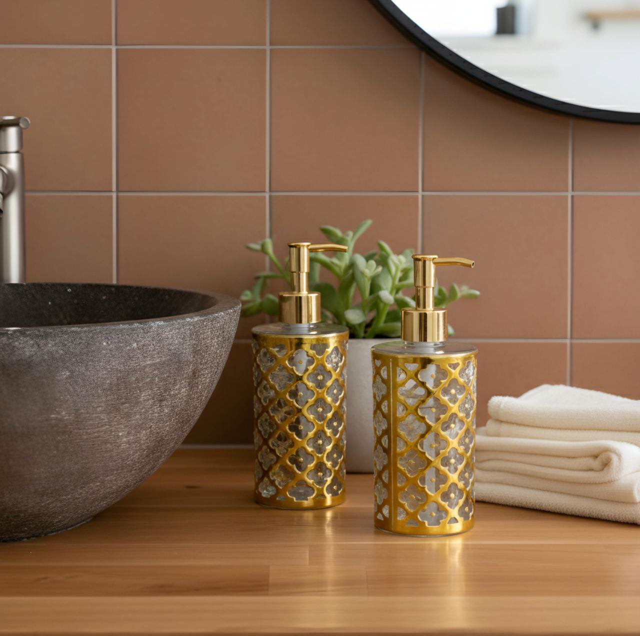 Golden Crome Soap Dispenser