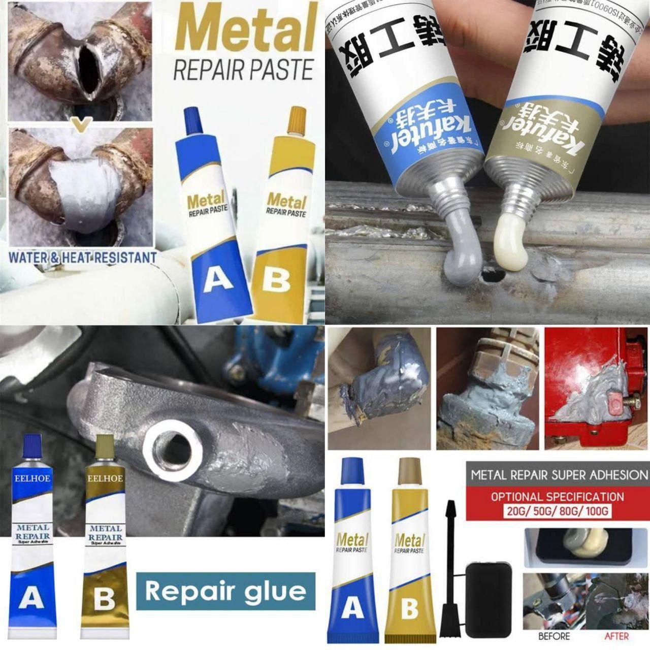 Instant A+B Metal Repair Tubes (Imported)