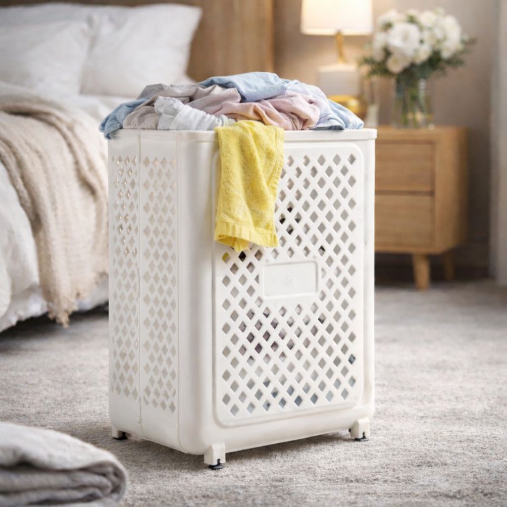Foldable Wheel Laundry Basket (Small Tyres)