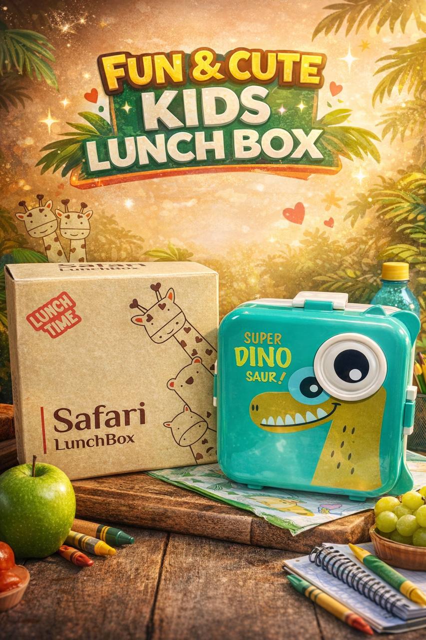 3D Dino Printed Steel Saffari Lunch Box
