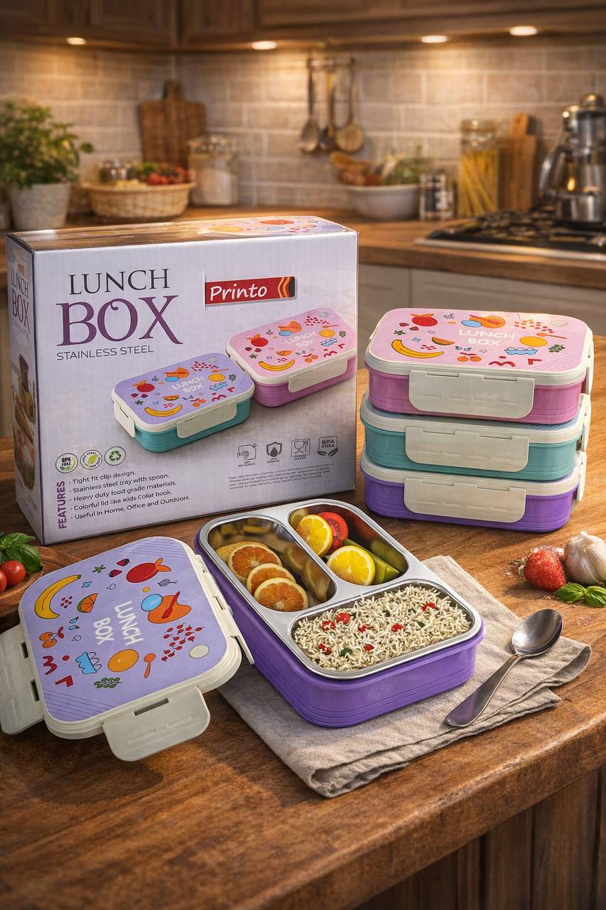 Printo 3 Section Stainless Steel Lunch Box