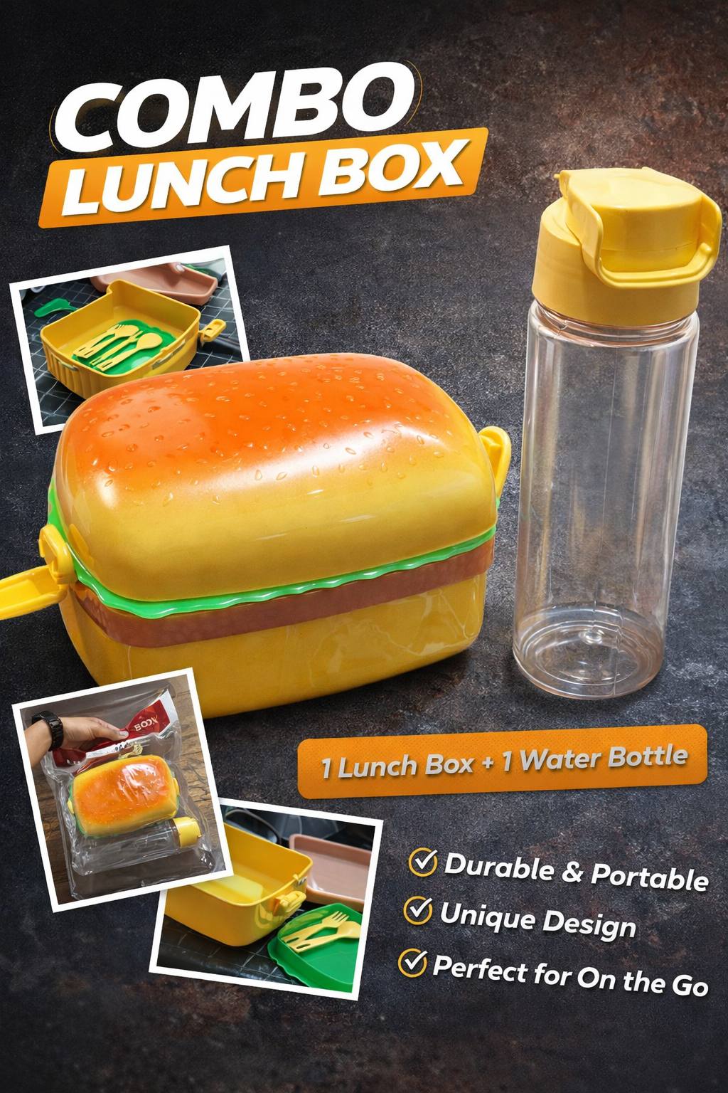 Combo Hamburger Kids Lunch Box