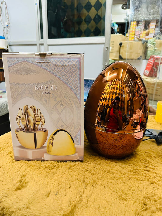 24 Pcs Egg Stainless Steel Cuttlery (Rose Gold)