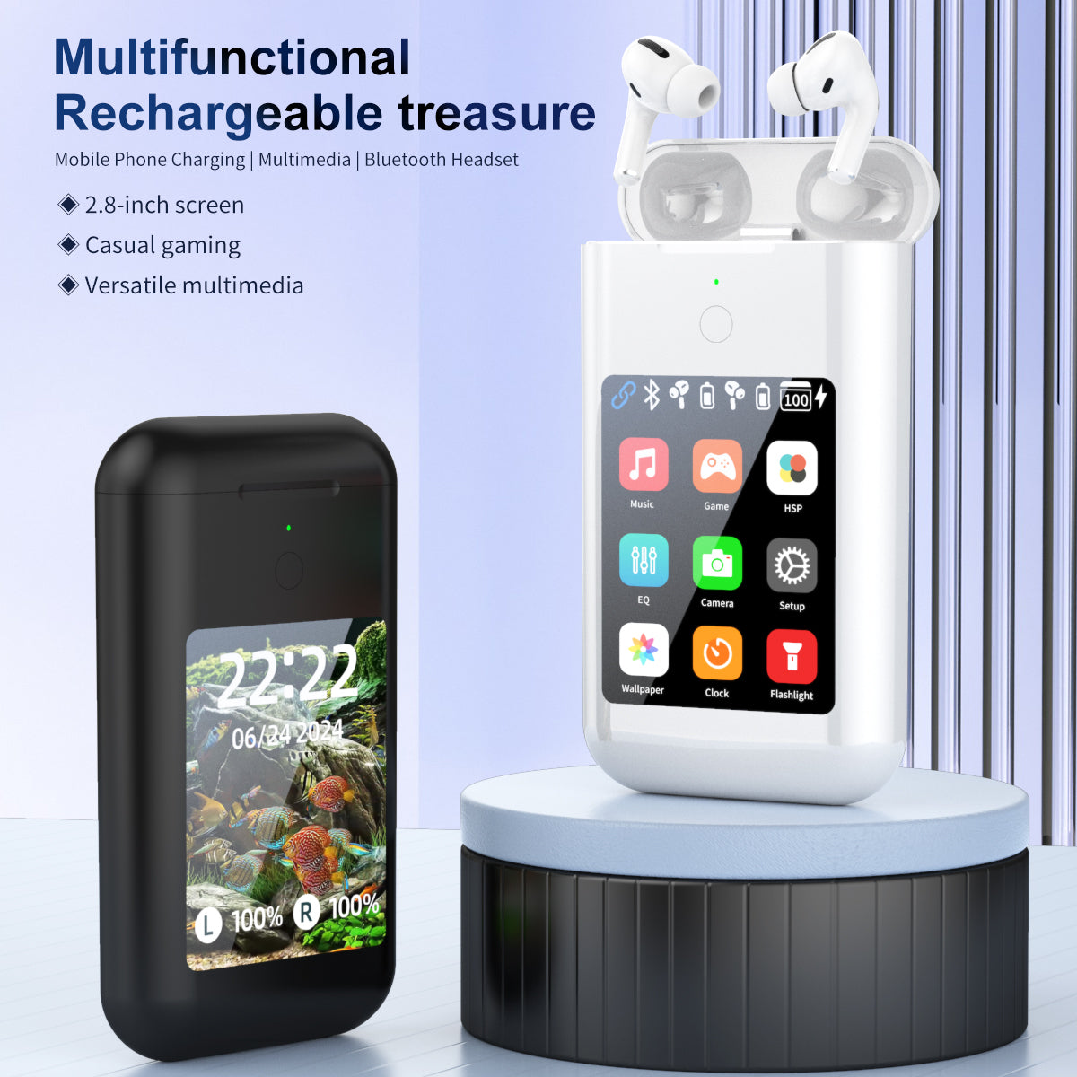 Multifunction Power Bank+Airpods Combo with LED Screen