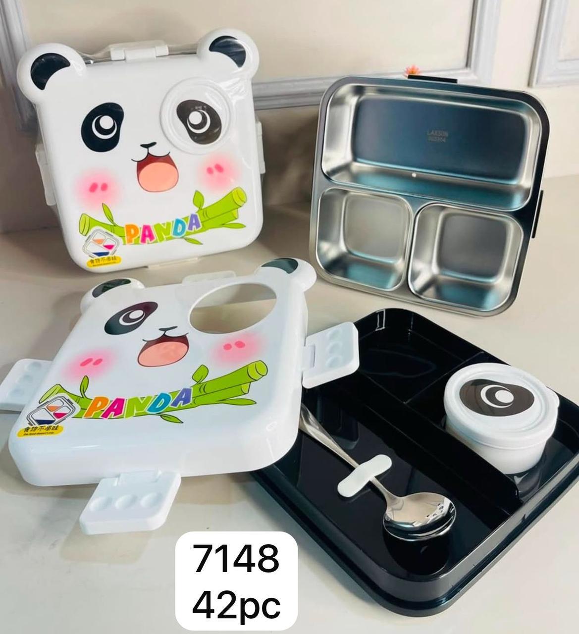 7148 Creative Panda Steel Lunch Box