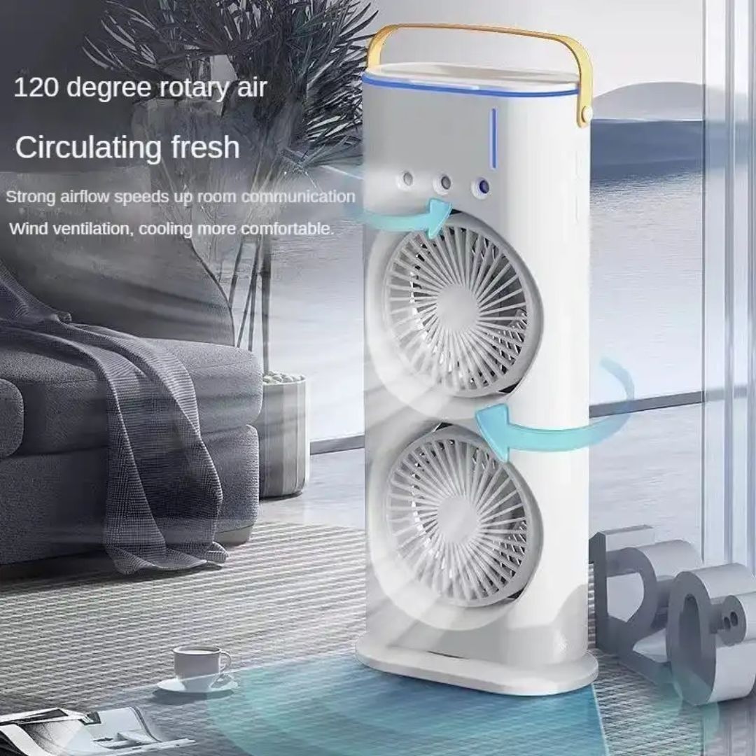 Mist Double Headed LED Fan (Imported)