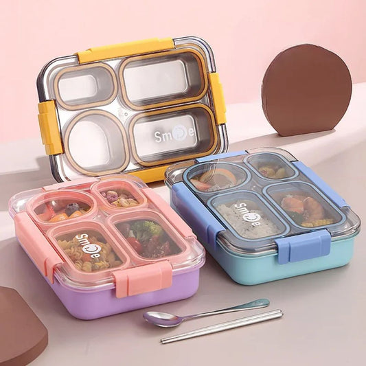 2560 4 Section Leak Proof Steel Lunch Box (Imported)