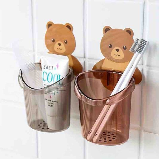 Self Adhesive Teddy Toothbrush & Multipurpose Holder