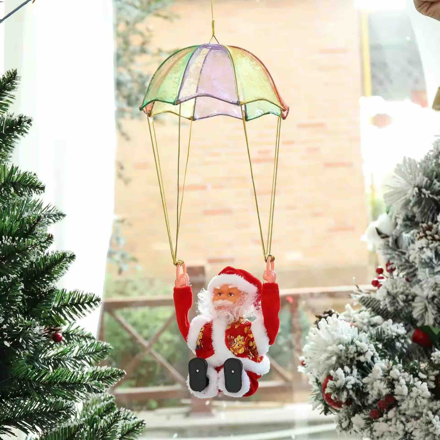 Tumbling Parachute Santa