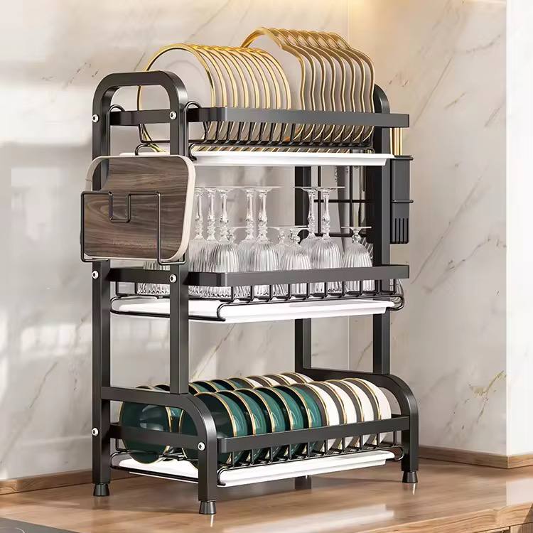 R3-42 3 Layer Multifunction Kitchen Utensils Rack (Imported)