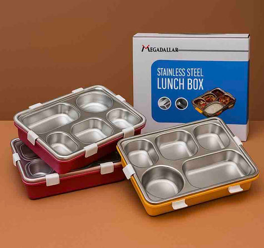 Mega 5 Section Steel Lunch Box