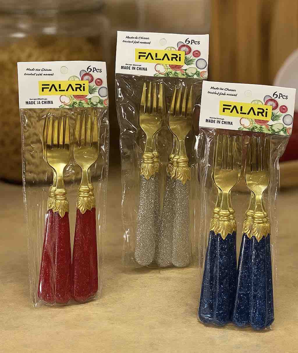 6 Pcs Fancy Golden Fork Set (Imported)