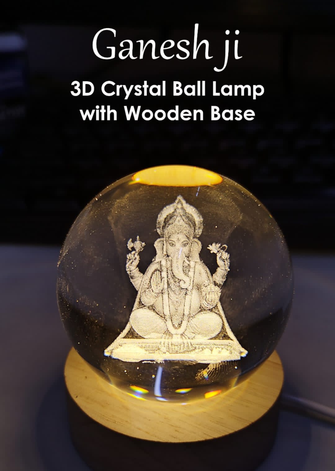 GANESH JI 3D CRYSTAL BALL ??