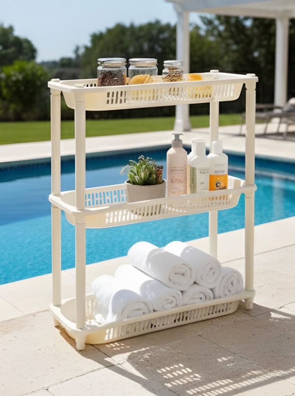 8345 3 Layer Multipurpose Storage PP Basket (Imported)
