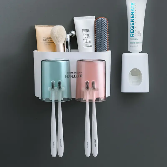 2 Cups Toothbrush Holder With Organiser