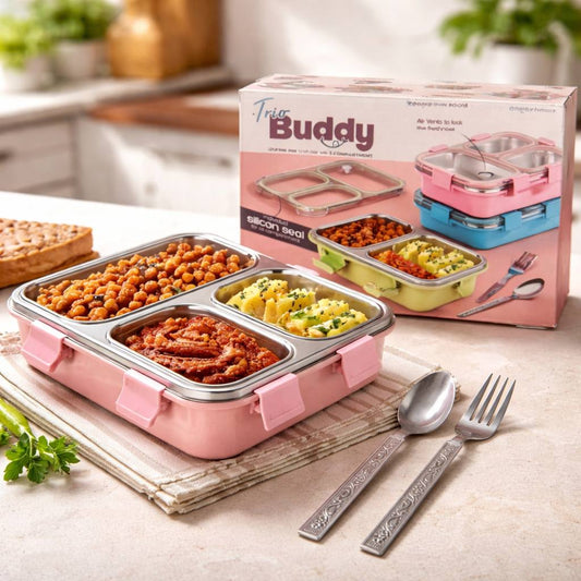 Buddy 3 Section Steel Lunch Box