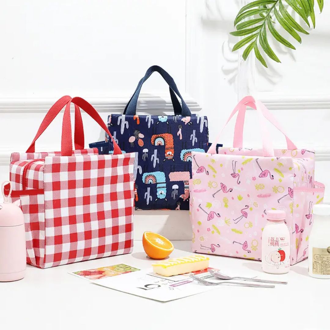 3041 Big Printed Insulated Lunch Bag (Imported)