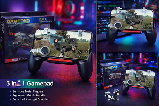 5in1 Mobile Game Controller Pad (Imported)