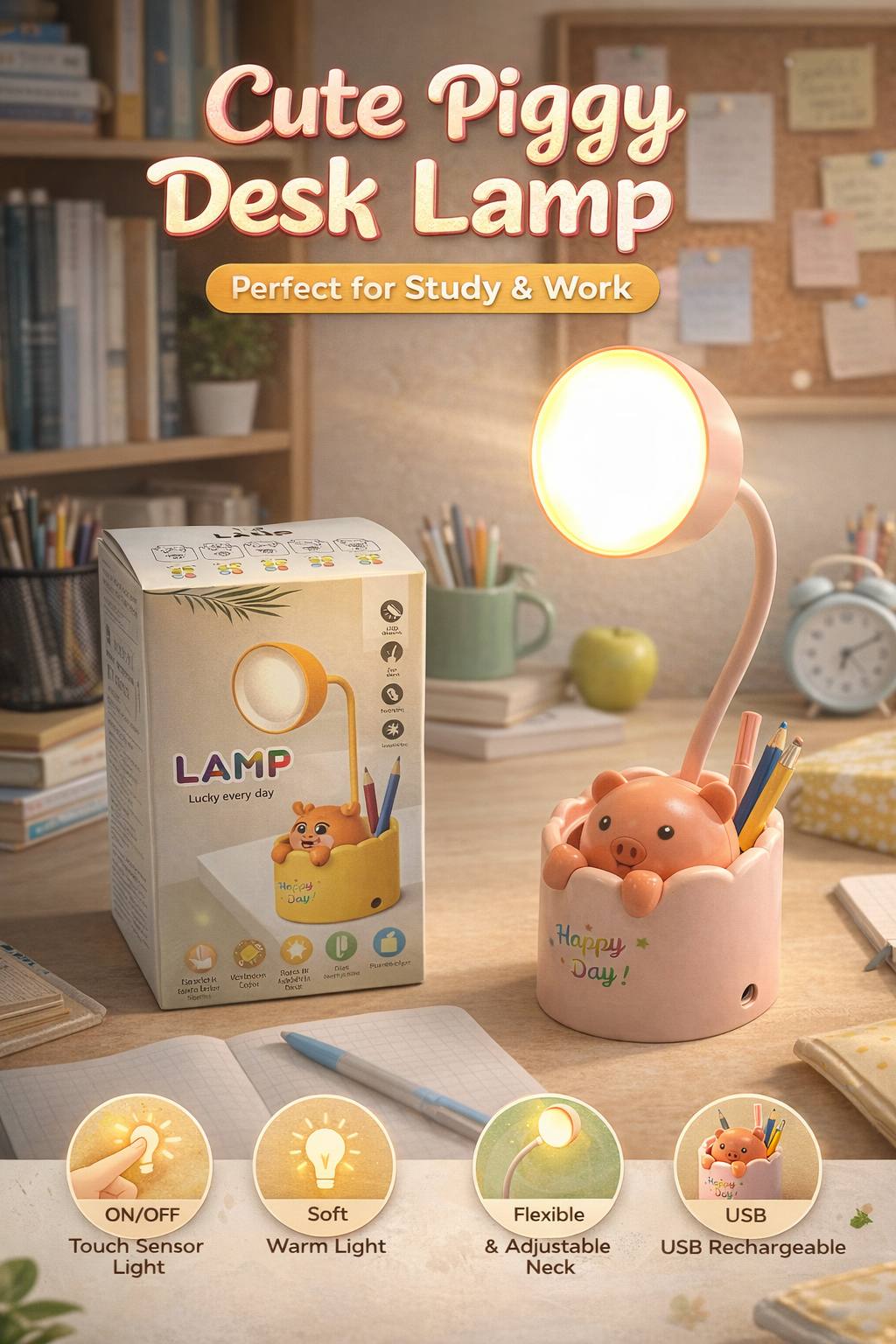 2198 Cute Pigi Desk Lamp (Imported)
