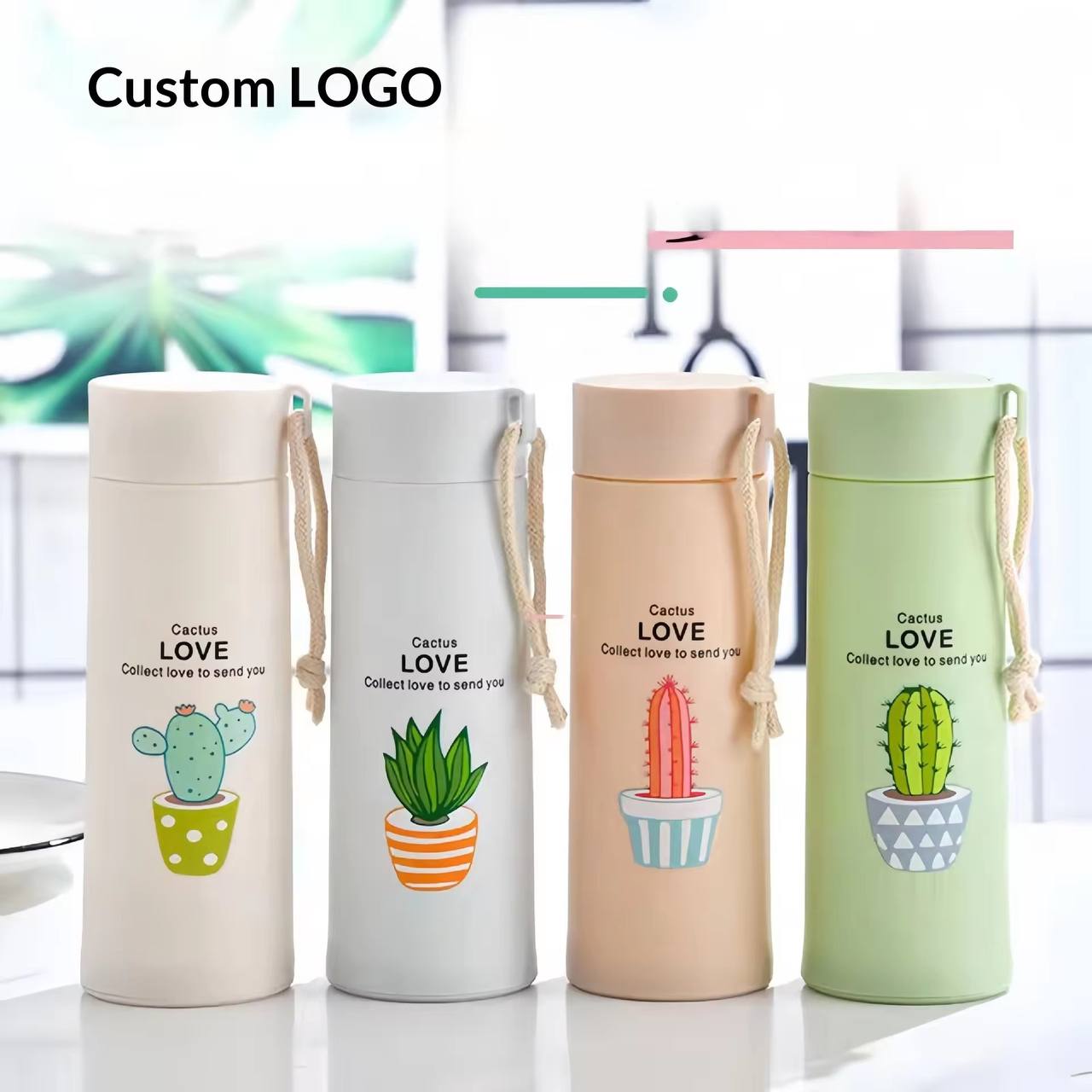 Love Cactus Glass Bottle (Imported)